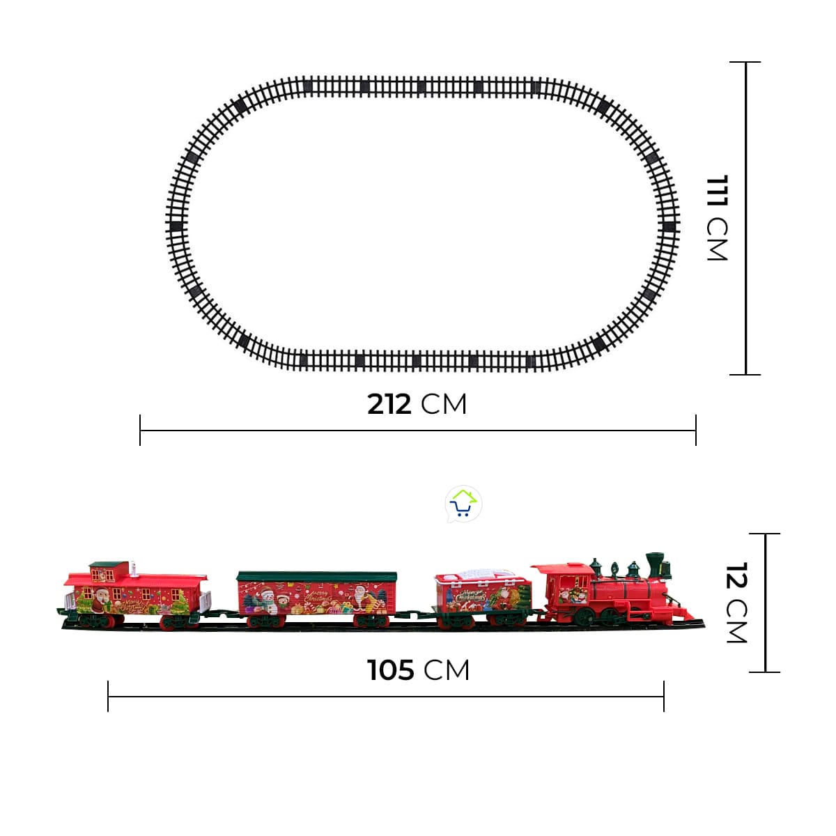 Tren Clasico de Navidad 24 Piezas Luces Sonidos Infantil TCNO3 - Imagen 11