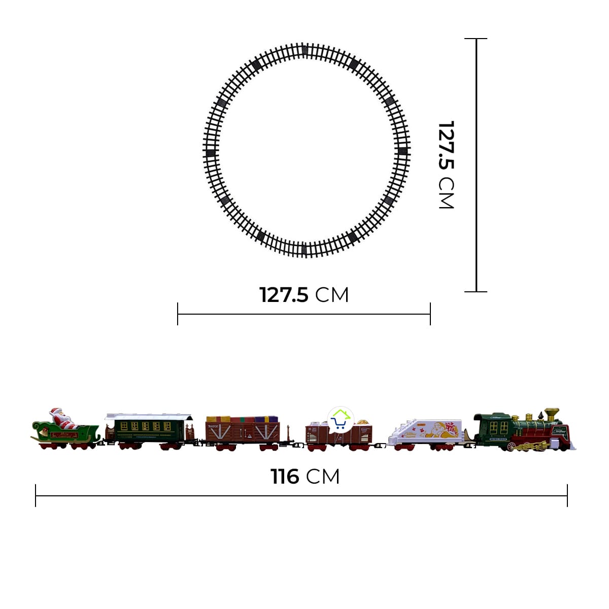 Tren Clasico de Navidad 24 Piezas Luces Sonidos Infantil TCNO3 - Imagen 12