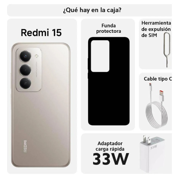 Redmi 15 Gris Titan 8GB RAM 256GB ALMACENAMIENTO 4G 2 Redmi 15 Gris Titan 8GB RAM 256GB ALMACENAMIENTO 4G - Imagen 2