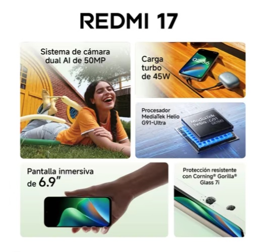 Xiaomi Redmi 17 de 4 GB ram 256 Gb Almacenamiento 4G 2 Xiaomi Redmi 17 de 4 GB ram 256 Gb Almacenamiento 4G - Imagen 2